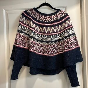 Anthropologie Fair Isle Sweater Poncho - XS/S